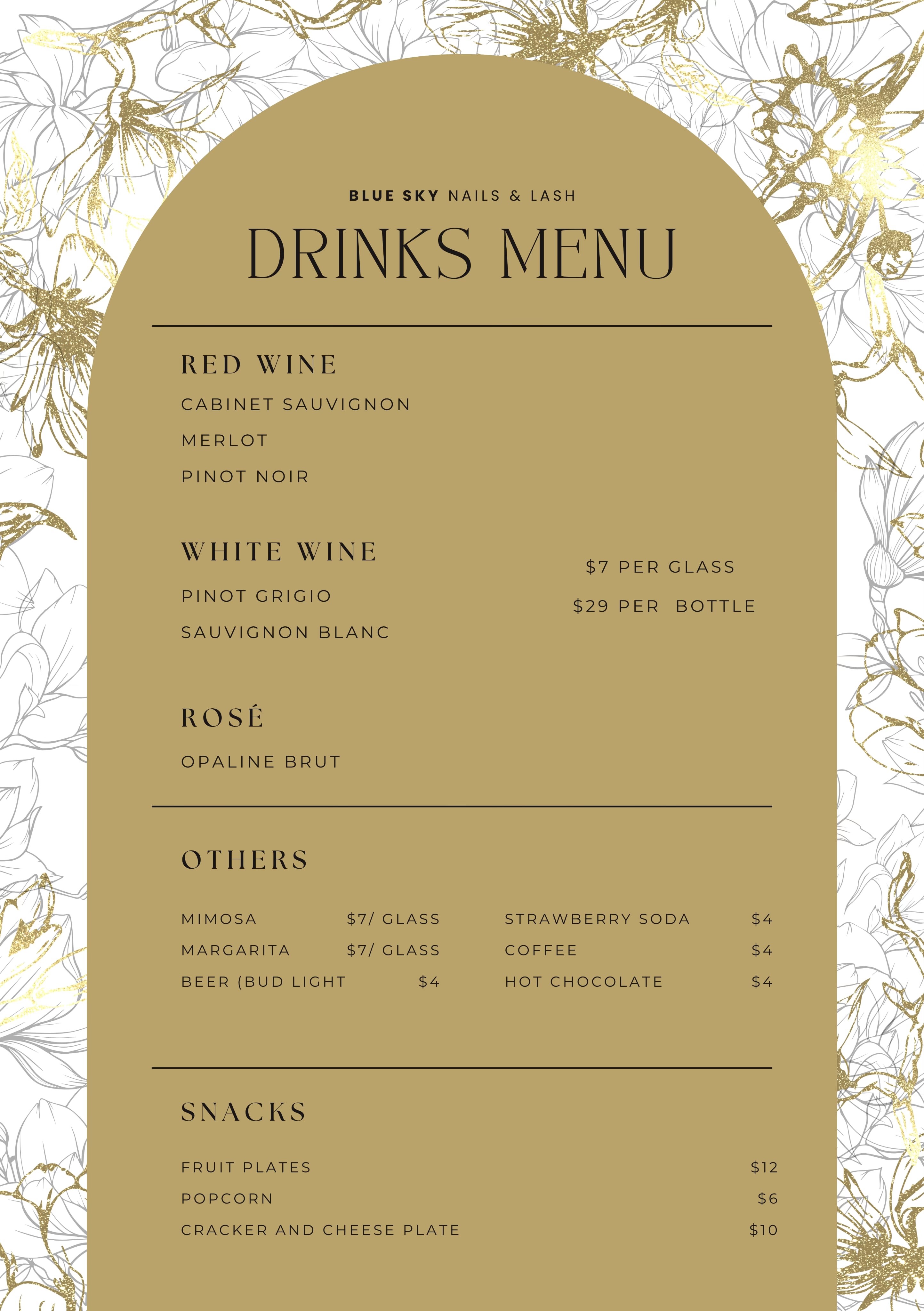 Service menu preview